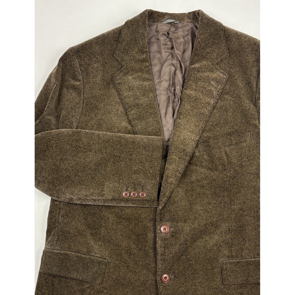 VTG Joseph Scafidi Brown/Black Brindle Medium Corduroy Sport Coat 44R USA Union